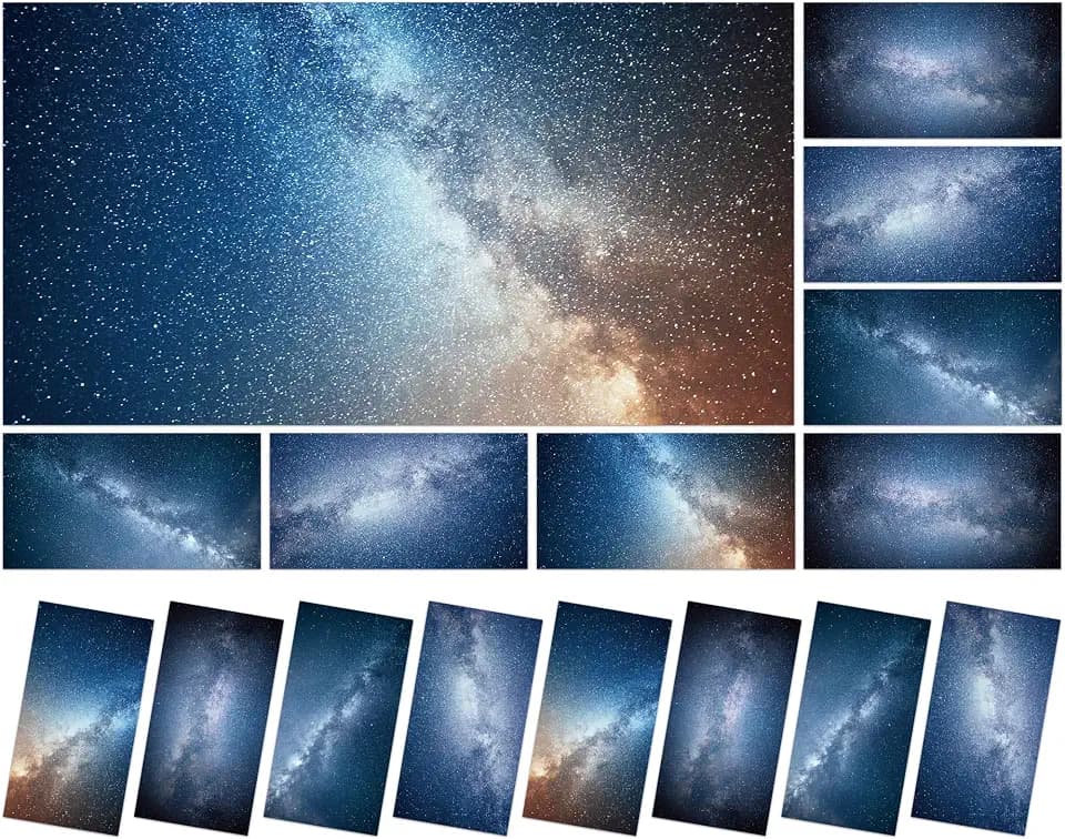 8 Pcs Fluorescent Light Covers with 80 Magnets Decorative for Classroom Ceiling Light 4 x 2 Feet Magnetic Light Covers Filter Easy Install for Office Hospitals & Home Drop Ceiling Supplies (Galaxy)