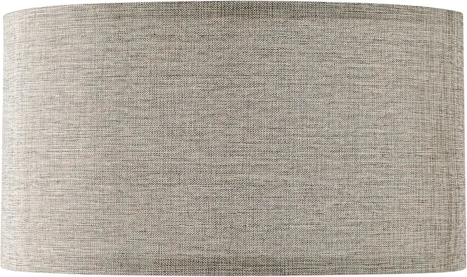 Aspen Creative 38873,Hardback Barrel Contemporary Collapsible UNO Shade,Stone Grey and Gold Linen Fabric,16"Top x 16"Bottom x 9"Height,Threaded UNO 36mm,Table Lamp And Pendant Light