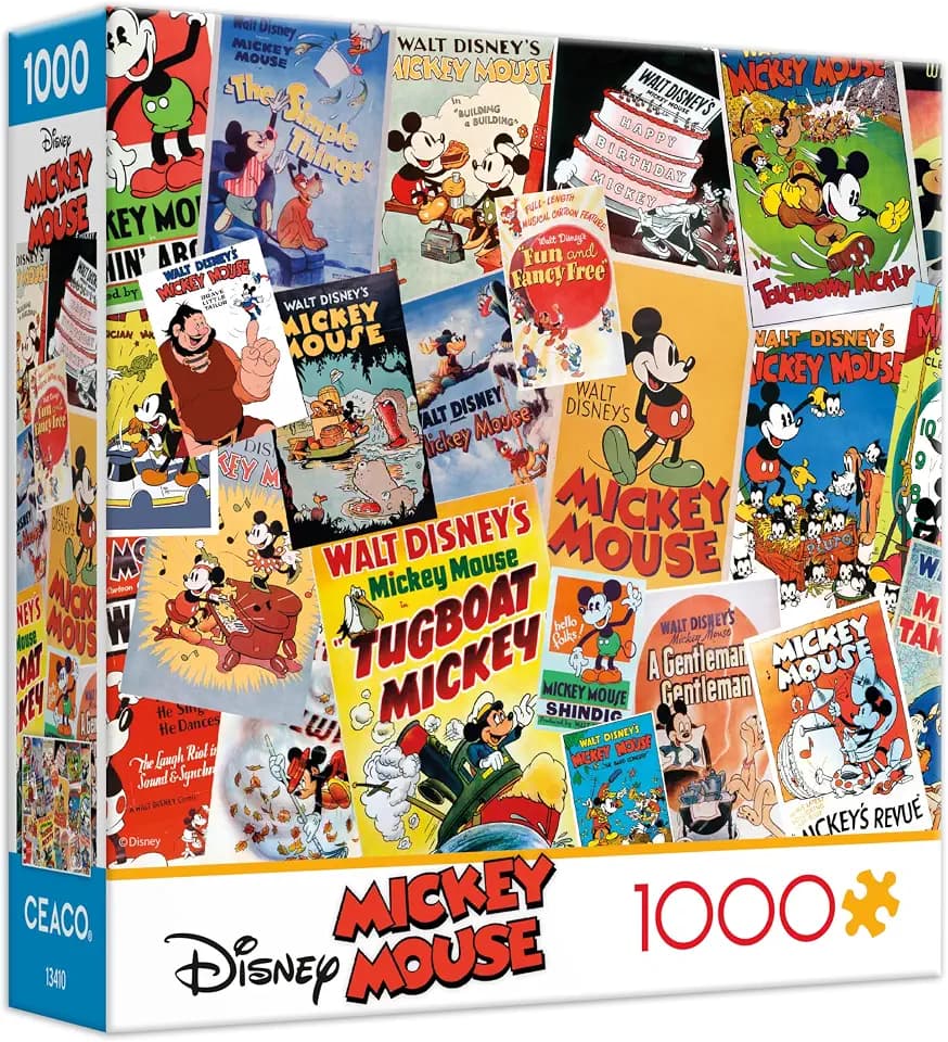 Ceaco - Disney - Vintage Mickey Mouse Poster - 1000 Piece Puzzle for Adults