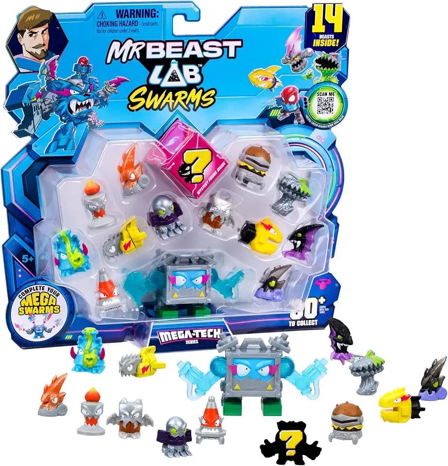 MrBeast Lab Swarms MEGA-TECH Series 14 Pack, Briefcase Blaster
