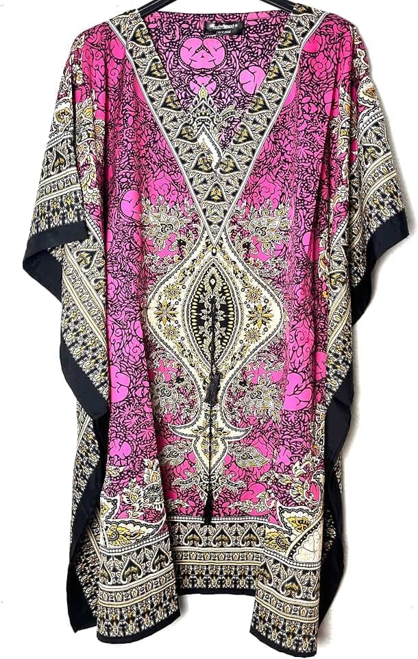 Kaftan Damen-Sommerkleid, kurzärmelig, Einheitsgröße, hergestellt in Indien