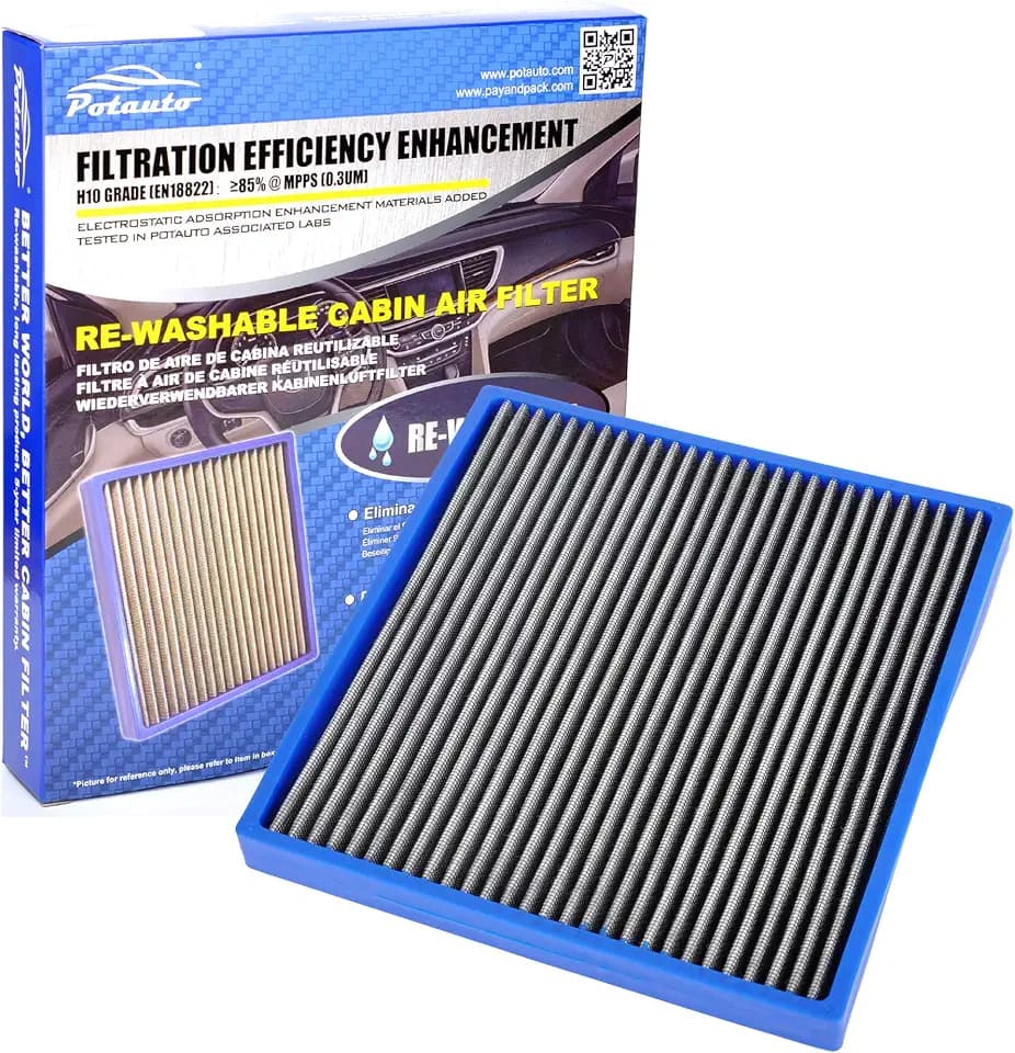 POTAUTO MAP 5002 (CF10134) Re-Washable Car Cabin Air Filter Replacement for ACURA CSX ILX MDX RDX RLX TLX TSX TSX2 ZDX, HONDA ACCORD CROSSTOUR CIVIC CROSSTOUR CR-V ODYSSEY PASSPORT PILOT RIDGELINE