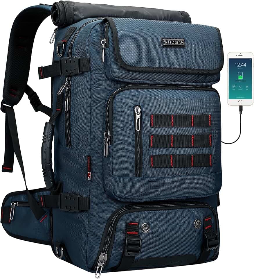 WITZMAN Carry on Travel Backpack for Men Airline Approved Fits 16" Laptop