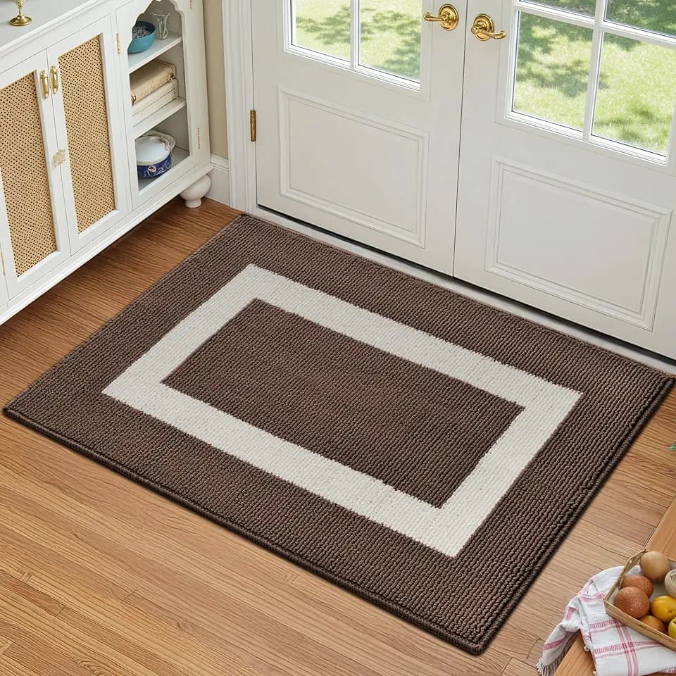 GRANNY SAYS Front Door Mat Outside Entrance, Door Mats for Entryway, Welcome Matt Non-Slip, Large Front Porch Mat Low Profile Resist Dirt, 48"x32", Dark Brown