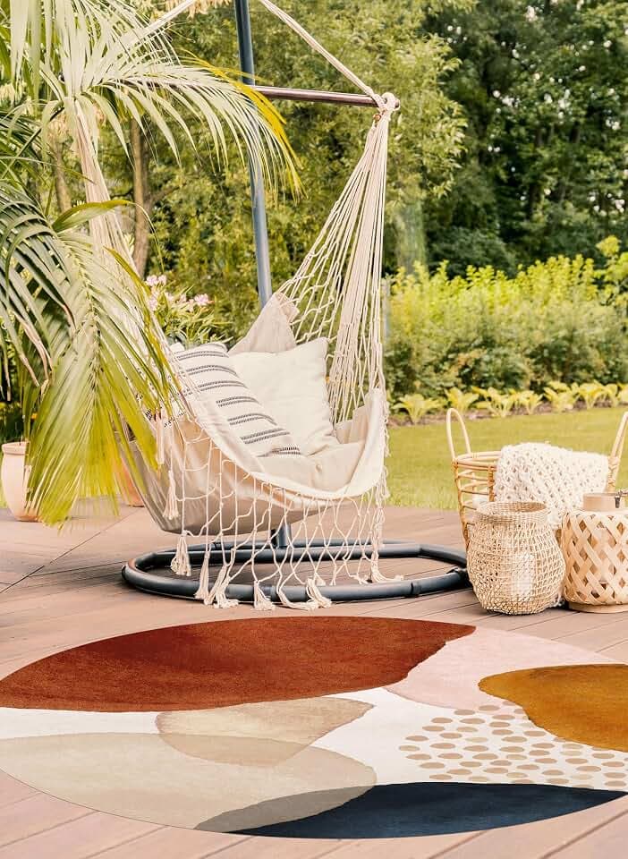 VINILIKO, Anoushka Vinylteppich, geeignet für den Außenbereich, Mehrfarbig, Durchmesser 150 cm