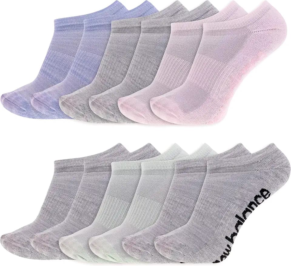 New Balance Unisex Adult Performance Cushioned No Show Socks, 6-12 Pairs