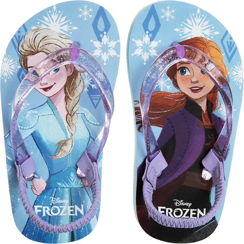 Disney Girls Boys Character Flip Flops Sandals Kids Water Shoes - Minnie Mickey Moana Toy Story Frozen Cars Encanto Princess Thong Beach Slides Slip On Quick Dry (Toddler-Little Kid)