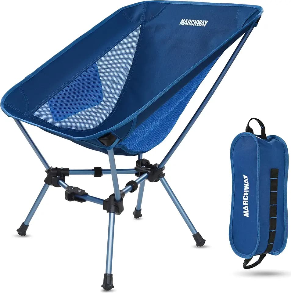 MARCHWAY Lightweight Folding Camping Chair, Compact Stable, Holds 330 lbs