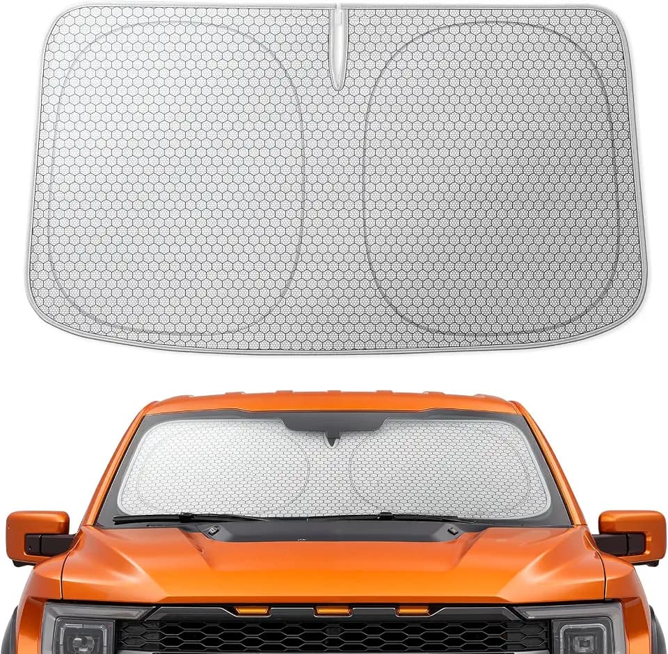 WOLFBOX Car Windshield Sun Shade for SUVs Trucks Sedans 69''x35''