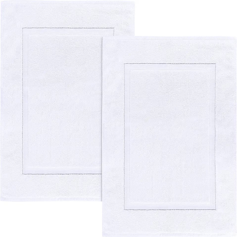 Utopia Towels Cotton Bath Mat, 21x34 in, 2 Pack, White