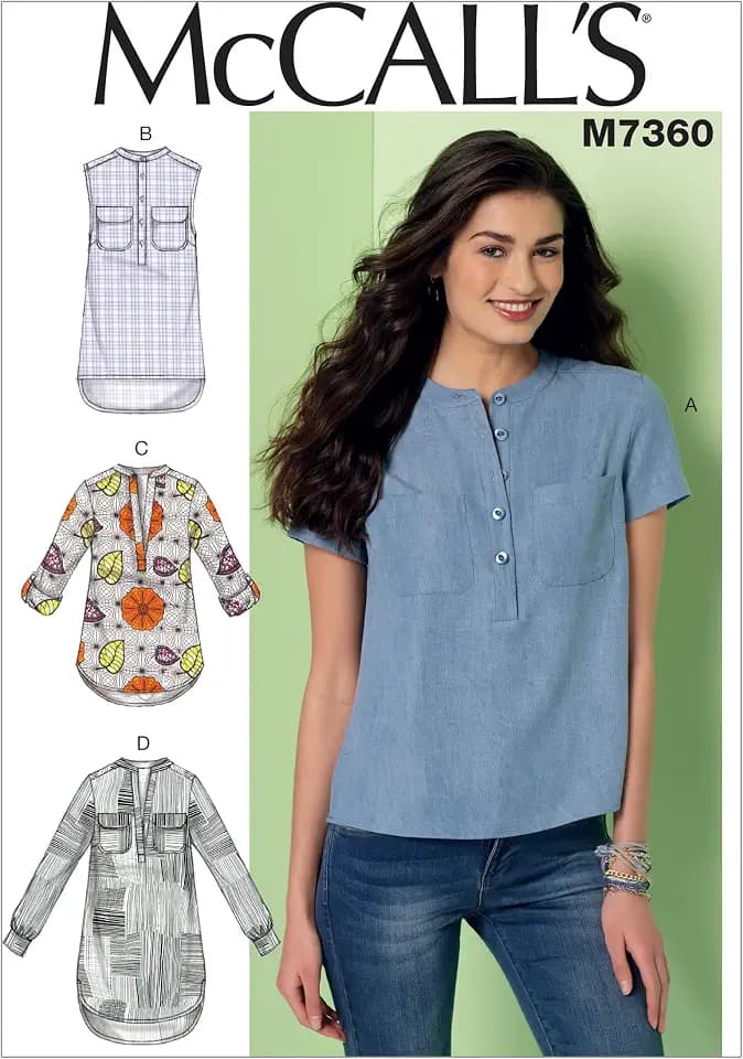 McCall Patterns M7360 Misses' Henley Tops, Size E5 (14-16-18-20-22)