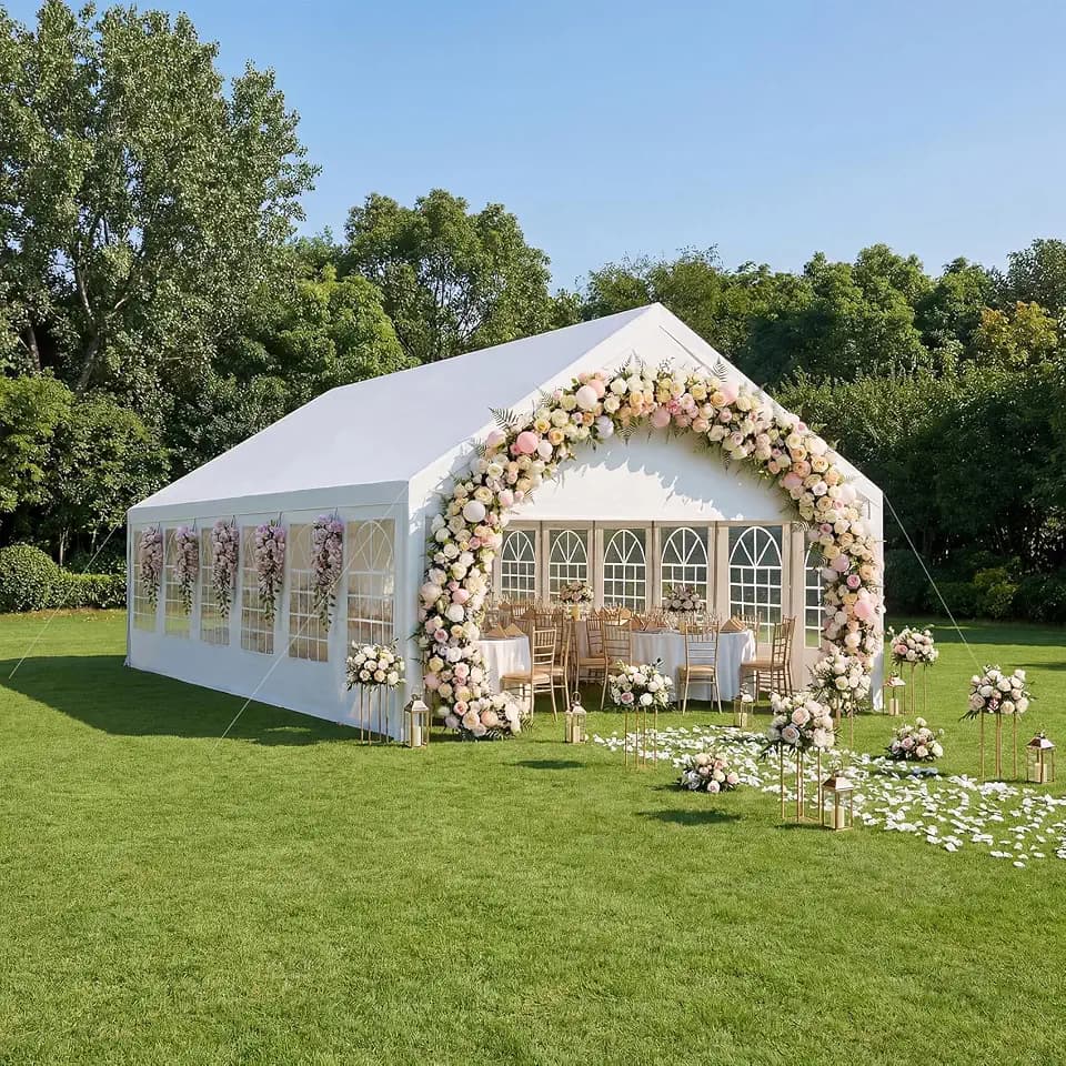 20x40 Party Tent Heavy Duty White Canopy Large Outdoor Event Shelter with Removable Sidewalls, Waterproof Gazebo for Wedding, Backyard, Parties
