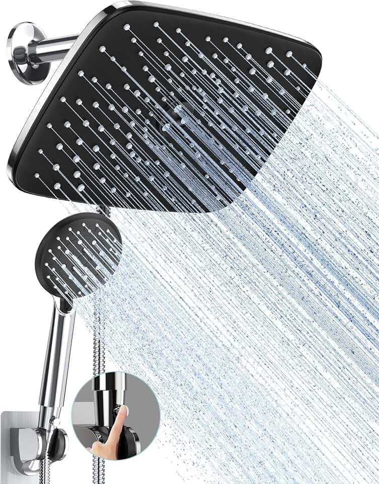 Veken 11.8“ Rain Shower Head with Handheld,Dual High Pressure Shower Heads
