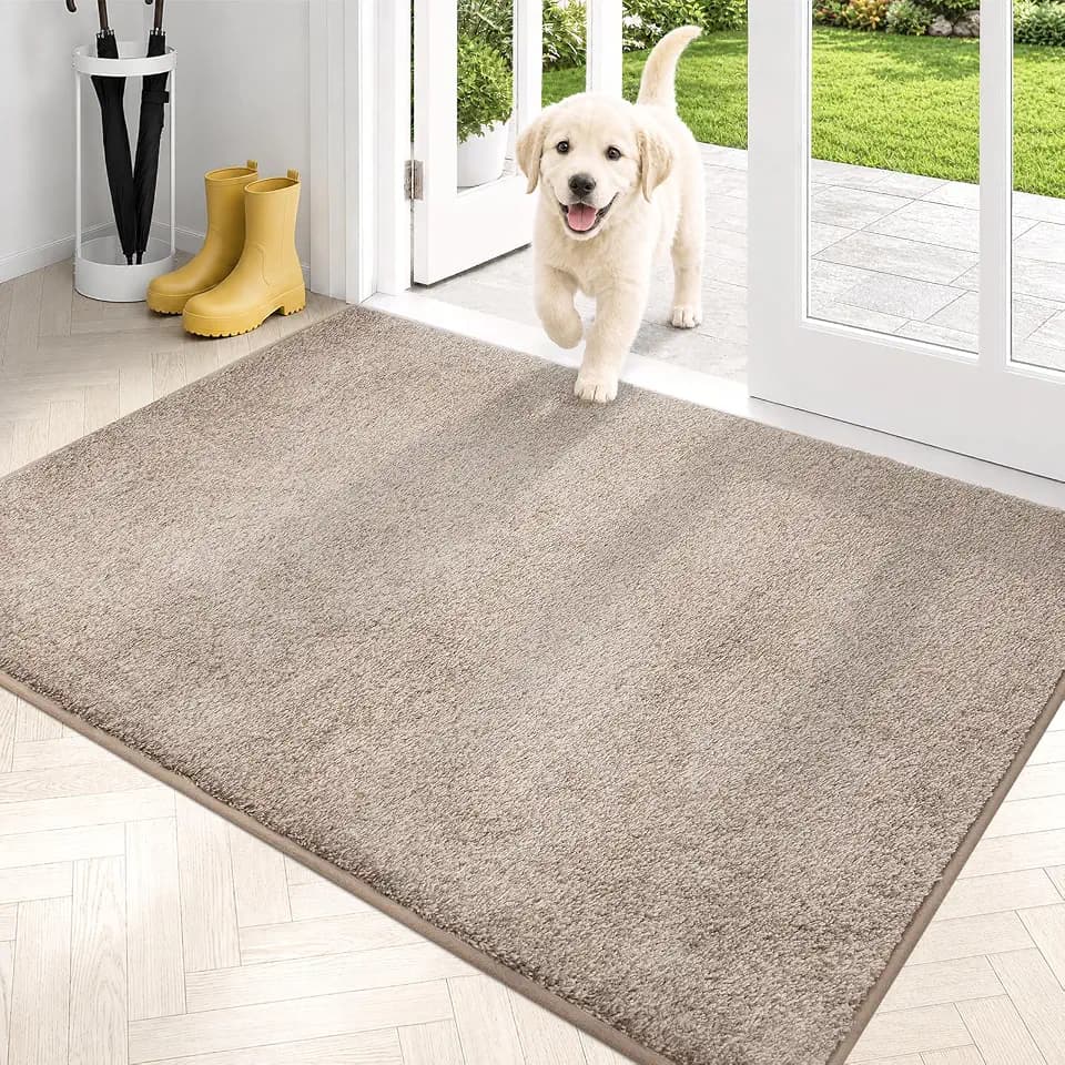 PURRUGS Dirt Trapping Indoor Door Mat, 31.5" x 47", Taupe