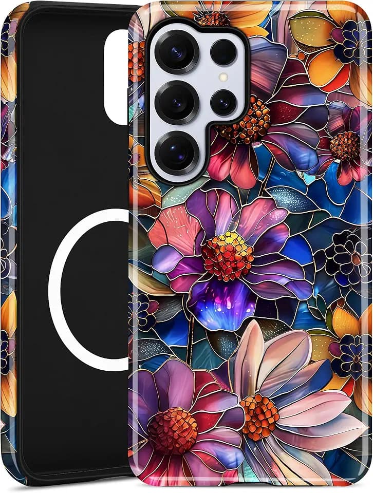 Magnetic Flower Case for Samsung Galaxy S25 Ultra, Colorful