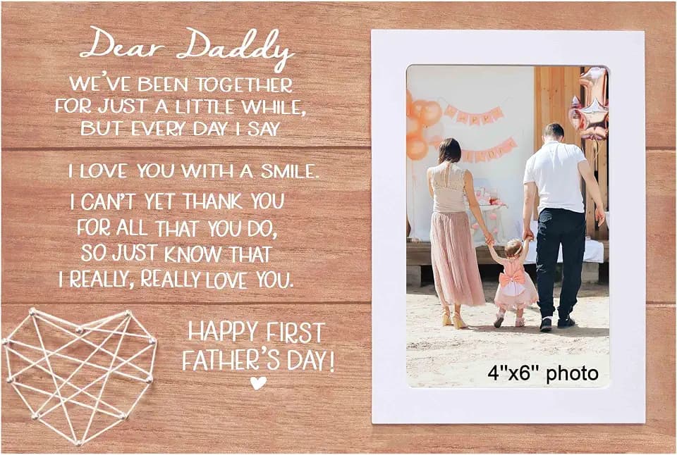 NZY 2026 First Father's Day Photo Frame Gift for Dad Daddy-Fathers Day Gift