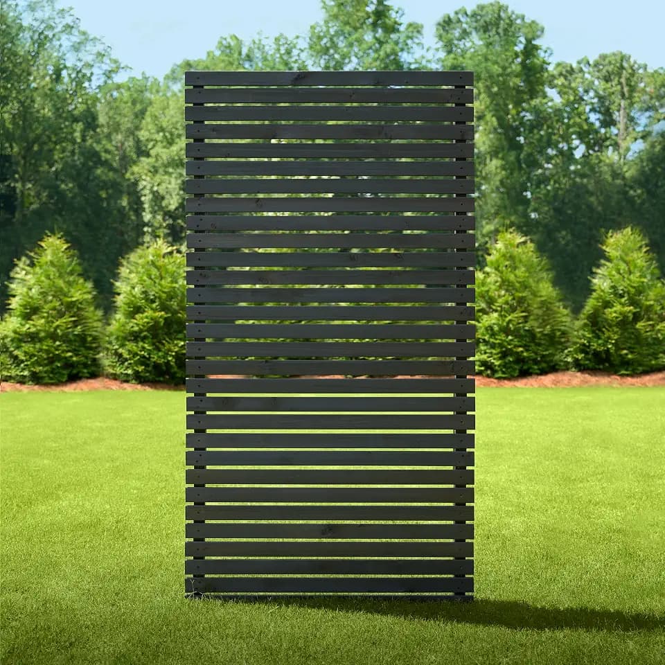 Enclo Aspen Privacy Screen, Charcoal Wood DIY No Dig Kit