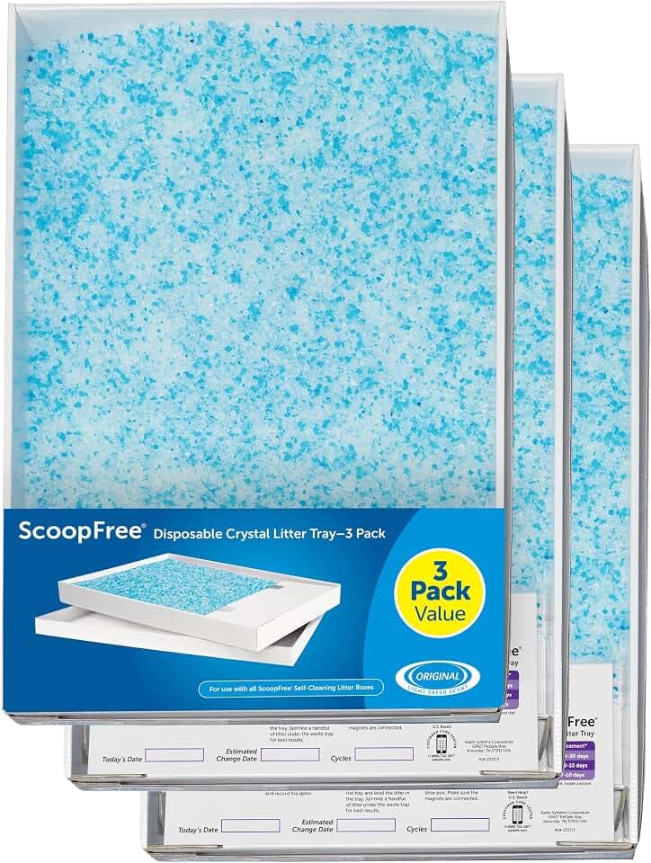 PetSafe ScoopFree Ersatzschale Blaues Kristall Katzenstreu, 3er-Pack