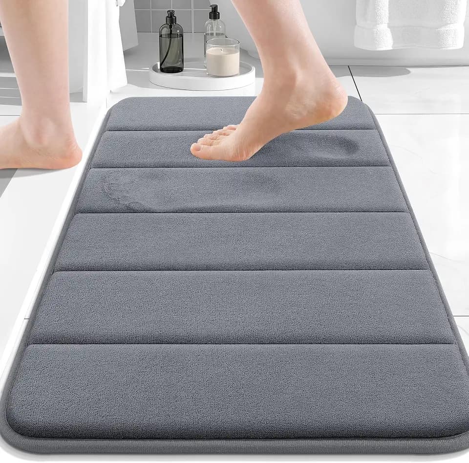 Buganda Memory Foam Bath Mat 24 x 16, Ultra Soft Absorbent Bathroom Rugs