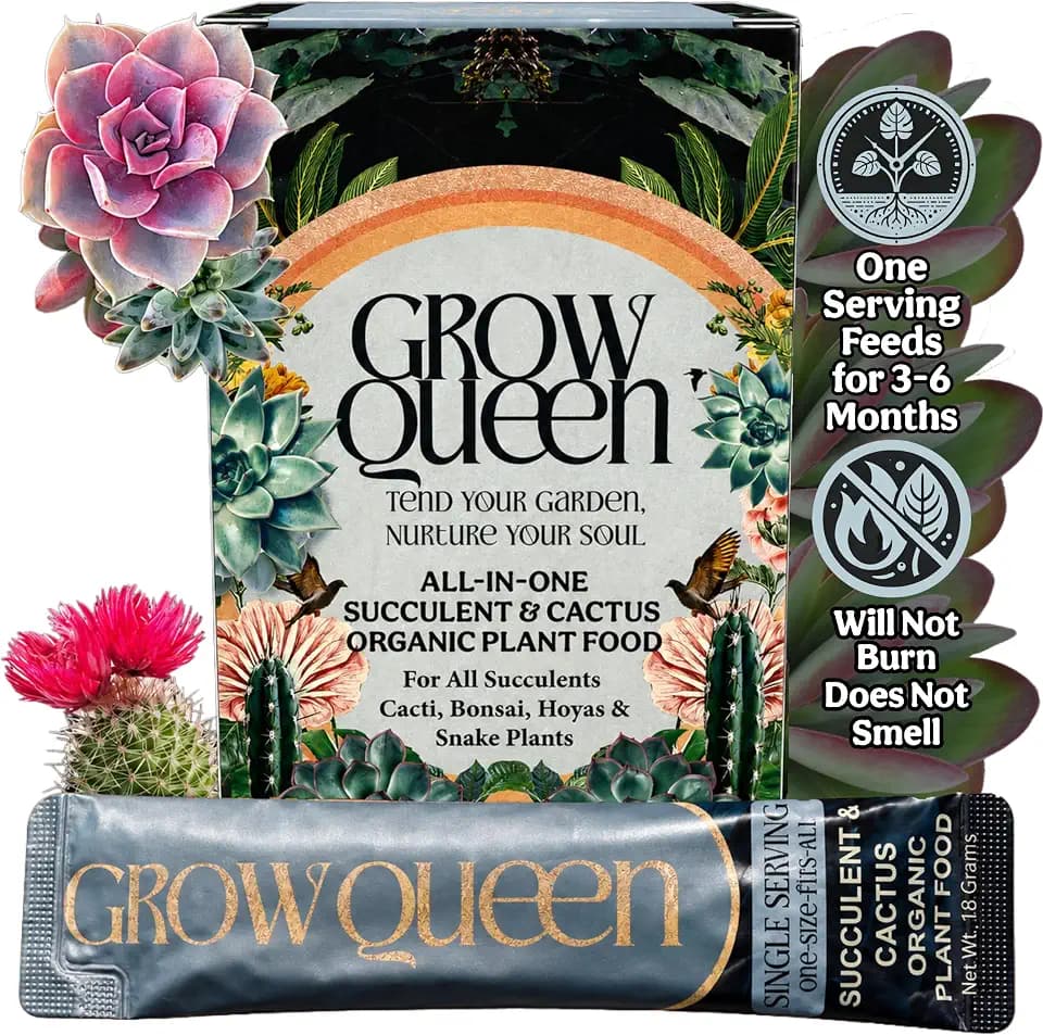 Complete Organic Cactus & Succulent Fertilizer, Succulent Plant Food & Cactus Food, Bonsai, Snake Plant Fertilizer, 11 Servings Fast & Slow Release Feeds up to 44 Plants 8 Months