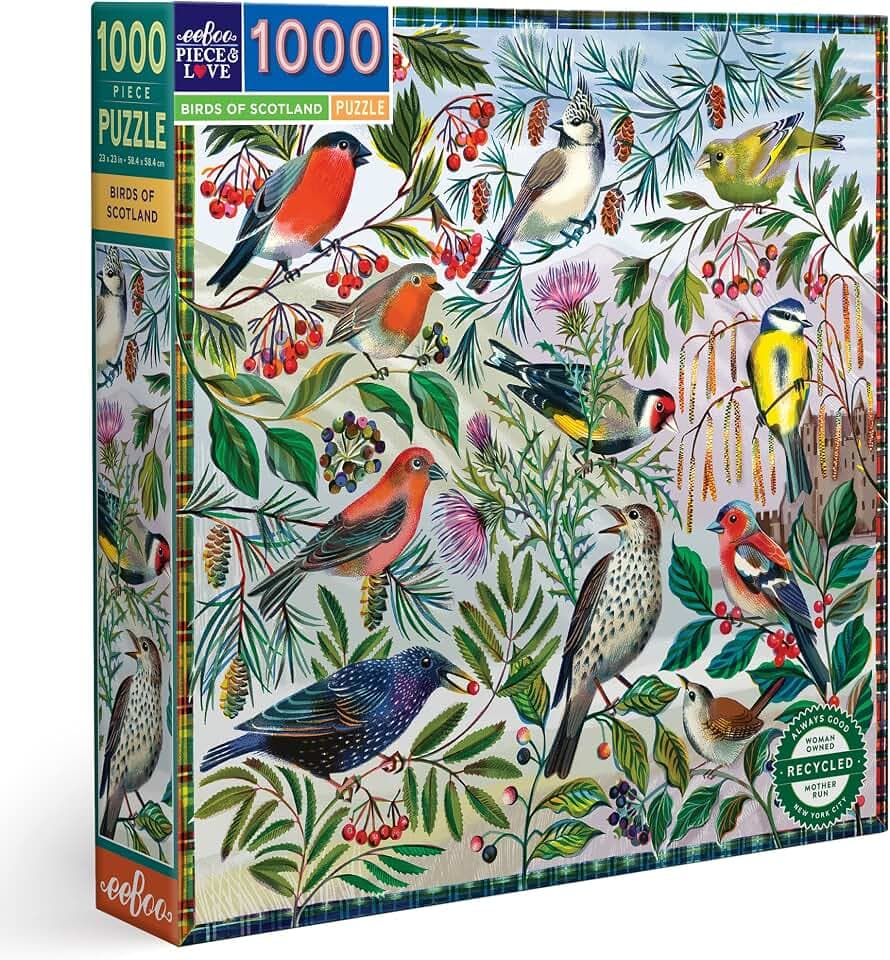 eeBoo 1000 Teile – Die faszinierenden Vögel aus recyceltem Karton – Hochwertiges Puzzle für Erwachsene – PZTBDS