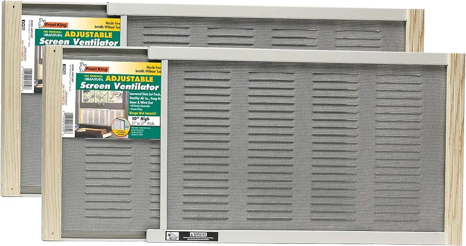 Frost King 2AWS1207 WB Marvin Adjustable Window Screen, 10in High x Fits 21-37in Wide (2 Pack)