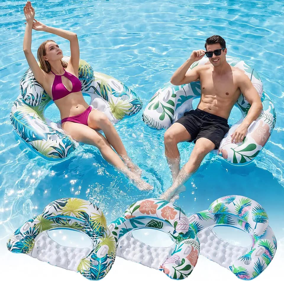 OKSUWATER 3 Pack Pool Floats Adult, Floaties for Adults, Multicolor