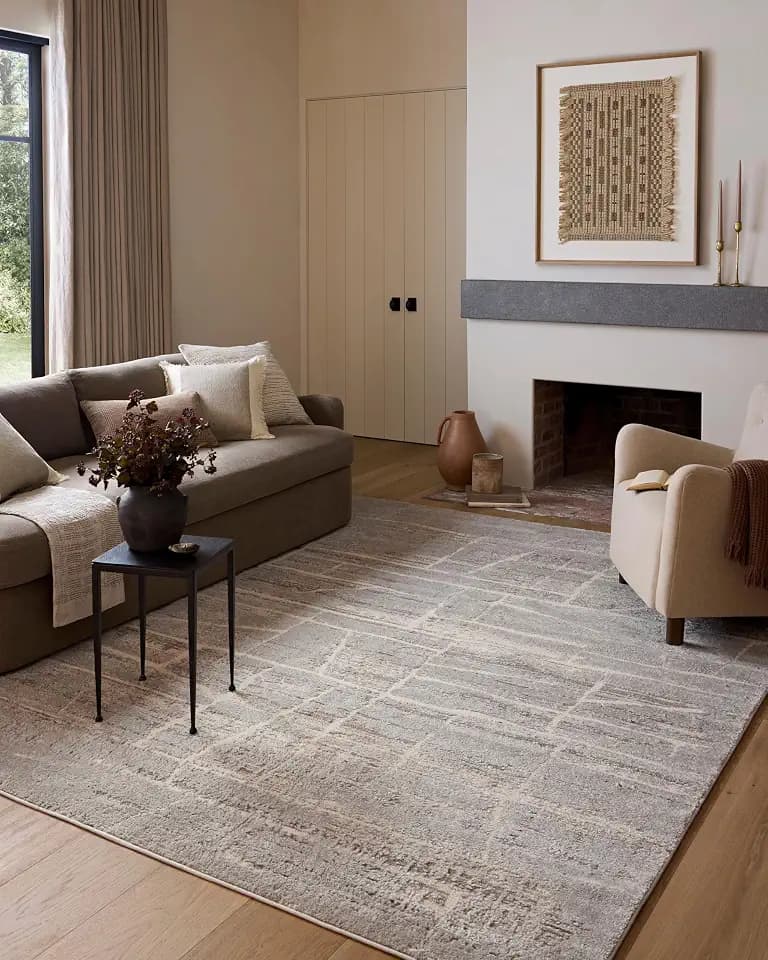 Loloi Amber Lewis Monty Collection MOT-07 Natural/Mist 6'-7" x 9'-3", .50" Pile Height, Area Rug