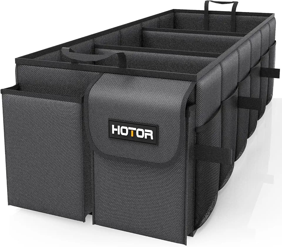 HOTOR Trunk Organizer - Foldable Car Organizer for SUVs & Sedans Storage