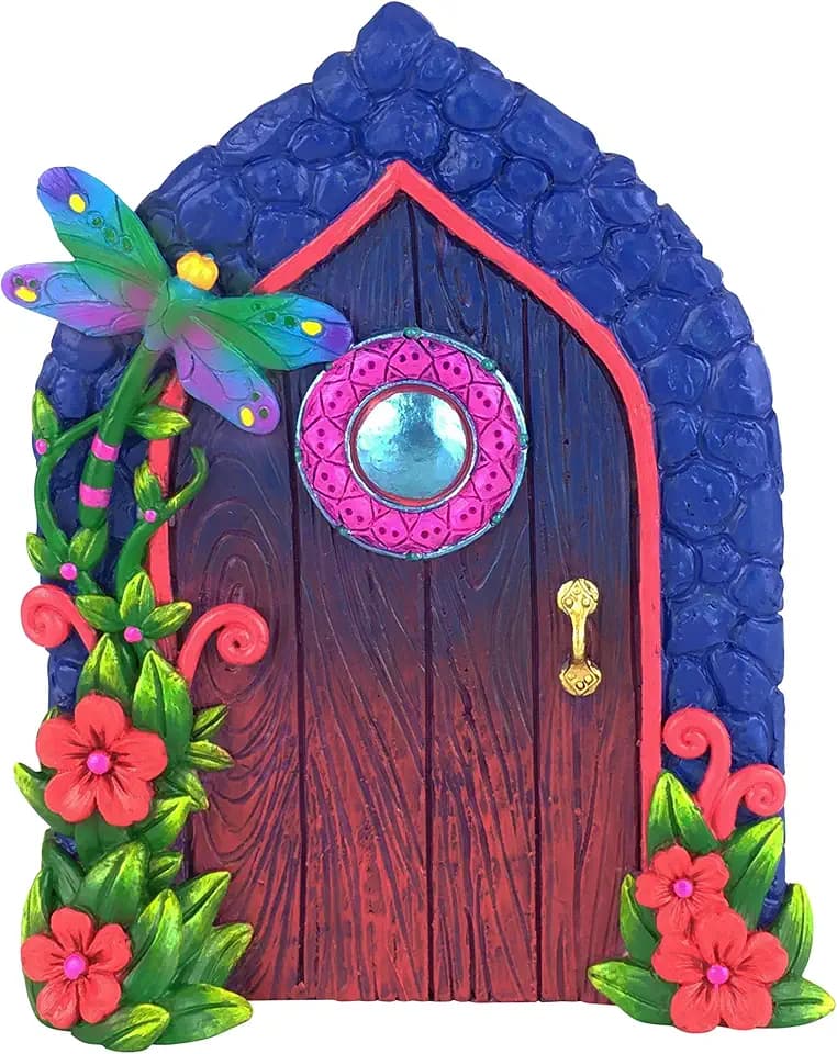 GlitZGlam Miniature Dragonfly Fairy Door for The Enchanted Garden Fairies and Gnomes. A Fairy and Gnome Garden Accessory