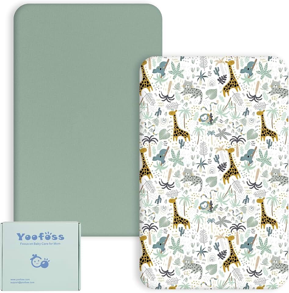 Yoofoss 2 Pack Baby Spannbettlaken Spannbetttücher 60x120 cm Mikrofaser Matratzenauflage Atmungsaktiv Matratzenschoner Laken für Beistellbett Babybetten Kinderbett