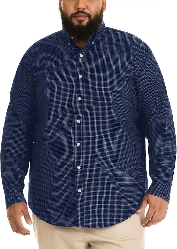 Van Heusen mens Wrinkle Free Poplin Long Sleeve Shirt