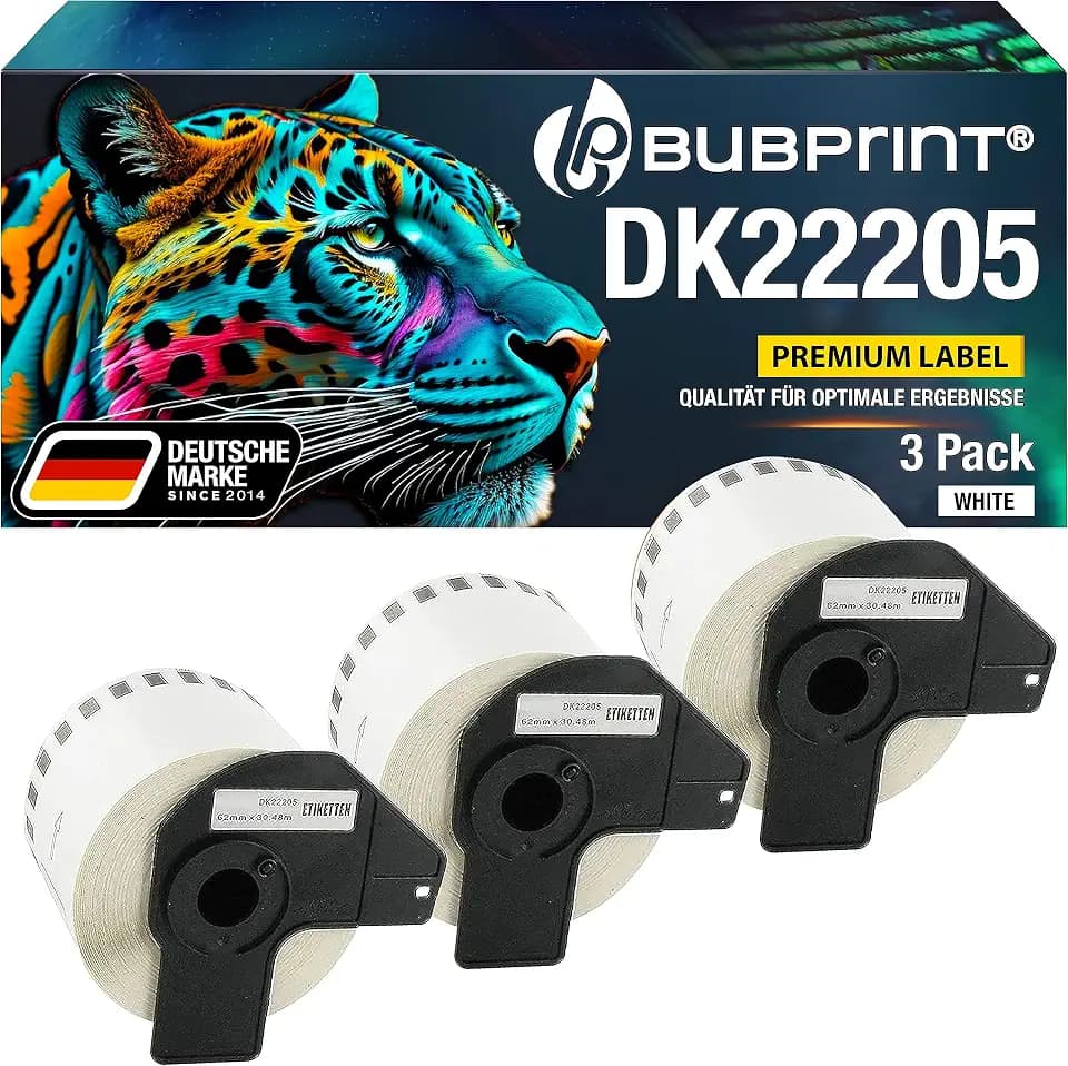 Bubprint 3 Etiketten kompatibel mit Brother DK-22205