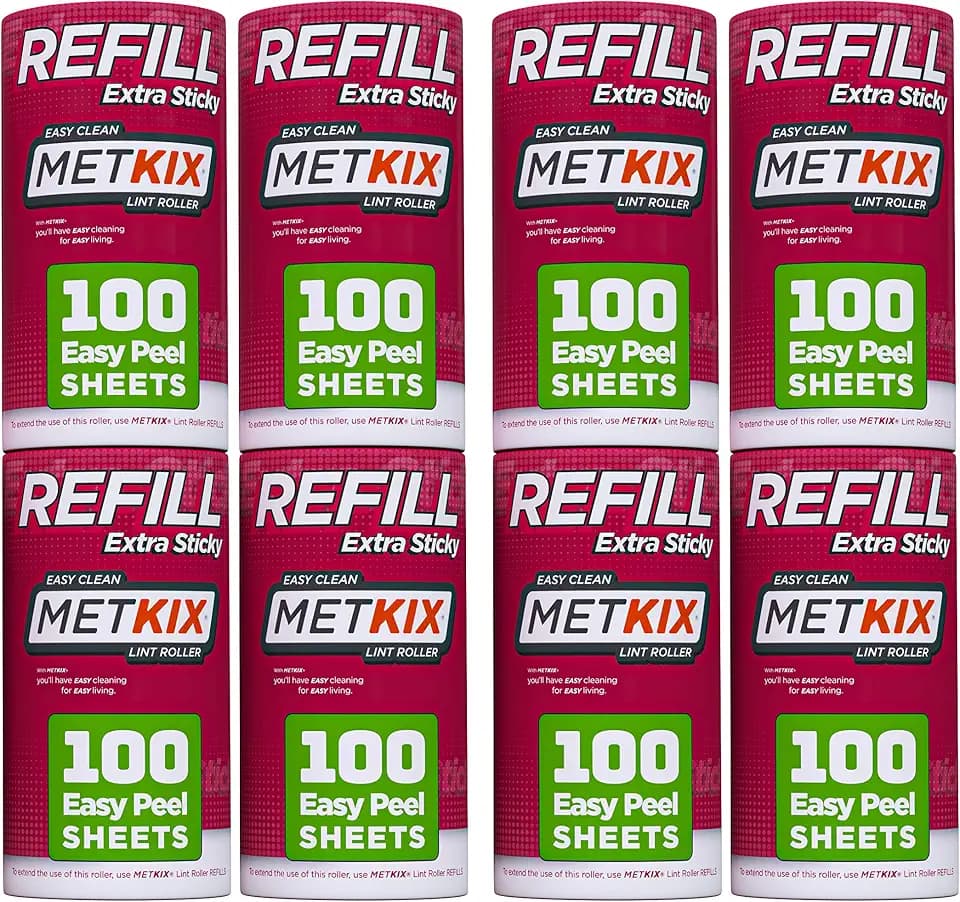 Refill for Metkix Lint Rollers 8 Pack (Total 800 Sheets)