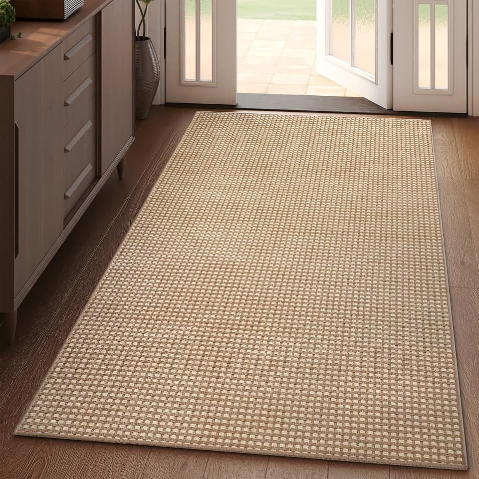 YDKGL 3x5 ft Area Rug Entryway Runner Kitchen Rugs Non Slip Washable Brown