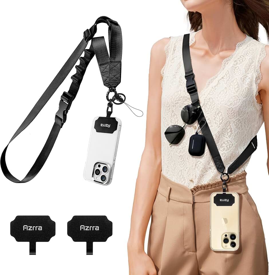 Azrra Phone Lanyard Crossbody, Phone Strap Crossbody with 2 Tether Tabs