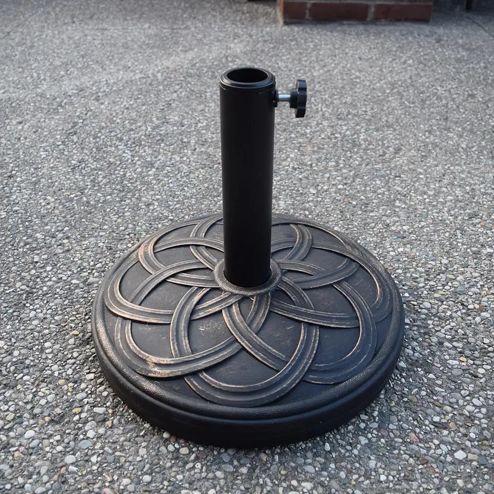 Oakland Living Antique Bronze 33 lb Round Plastic and Concrete Patio Umbrella Stand Base