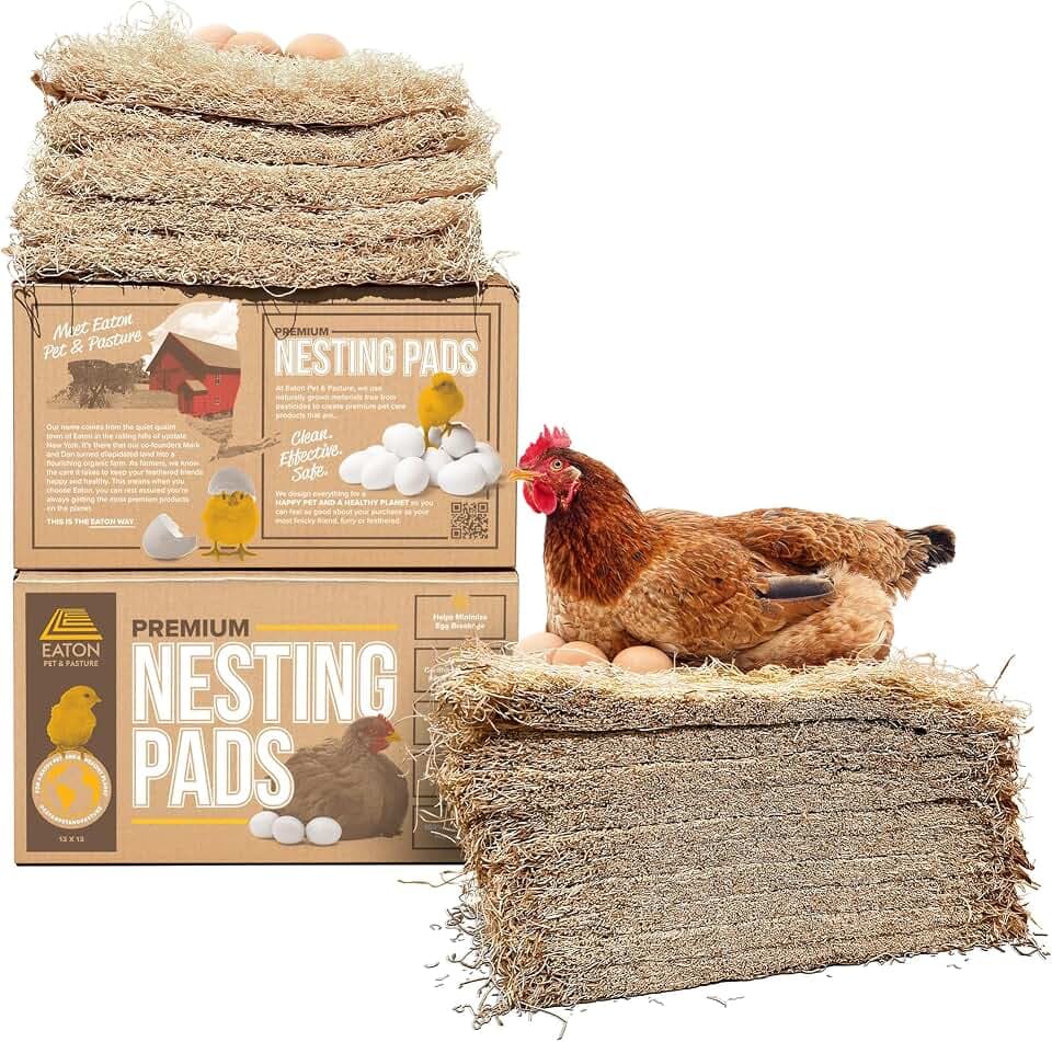 Eaton Pet and Pasture 10 Pack Nesting Pads for Laying Hens, 13 x 13 Inch