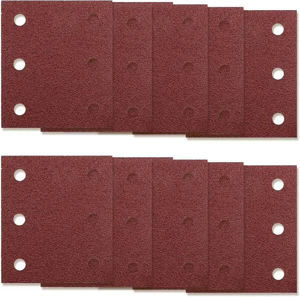 80 Blatt Schleifpapier Ersatz für Makita BO4555 BO4554 BO4561 DBO484Z DBO480Z BO4565K BO4565J BO4565, 115x101mm mit Körnung 40 60 80 100 120 180 240 320,6-Loch-Antistatik-Design