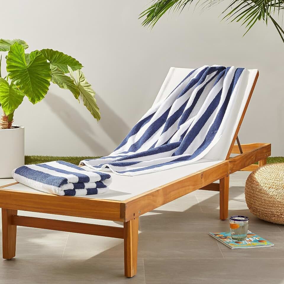 Amazon Basics Pool und Strandtuch, 100 % Baumwolle, 76 x 152 cm, 2 Stück