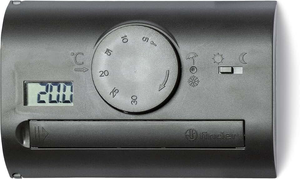 Finder 1T4190032000PAS Raumthermostat, zur Wandmontage, mit Wechsler, 5 A, Schwarz