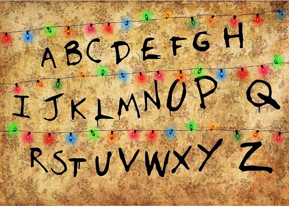 7X5ft Party Photography Backdrop Rustic Alphabet Colorful Lights Background Kids Birthday Party Decorations Supplies Cake Table Banner Photo Booth Props Cake Table Banner SK6228B
