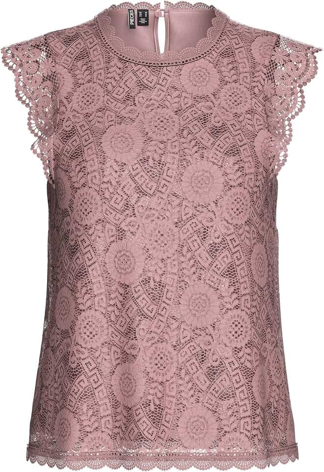 Pieces Damen Pcolline Sl Lace Top Noos Tanktop