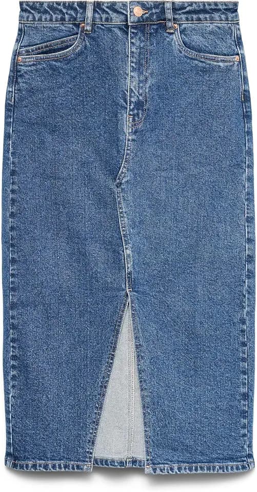 VERO MODA Female Jeansrock VMVERI Hohe Taille Langer Rock