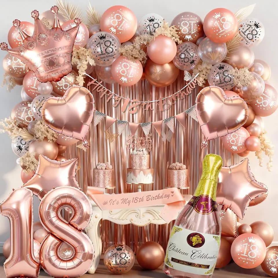 Deko 18. geburtstag mädchen, Roségold 18. geburtstag Deko Luftballon
