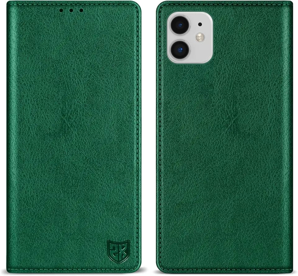 ZZXX for iPhone 11 Wallet Case Strong Magnetic 6.1 inch,Green