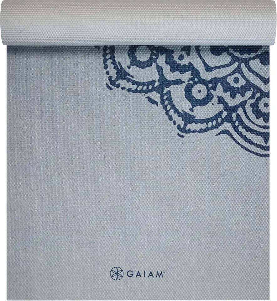 Gaiam Premium Yoga Mat, 6mm Thick Print Mat