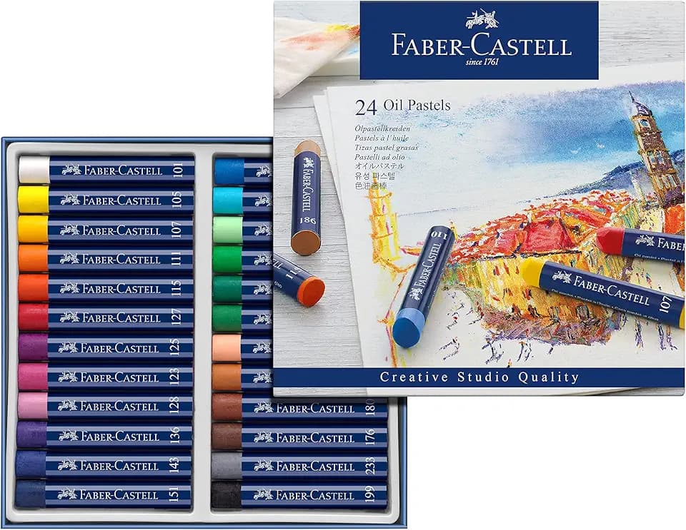 FABER-CASTELL 127024 - Permanente Ölpastellkreide STUDIO QUALITY, 24er Etui