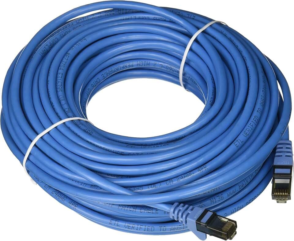 Belkin Cat6 Snagless Ethernet Patch Cable, RJ45, 75ft, Blue