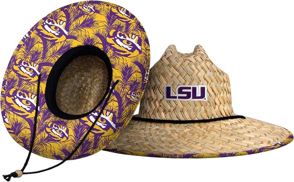 FOCO Men's NCAA College Team Logo Floral Straw Sun Hat